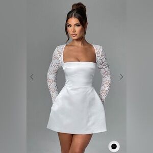 Elegant White Lace Sleeve Dress BRIDAL DRESSES